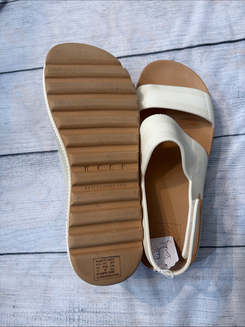 NEW Reef Water Vista Higher Platform Sandals In Cloud - 9 🌟 - Picture 6 of 8